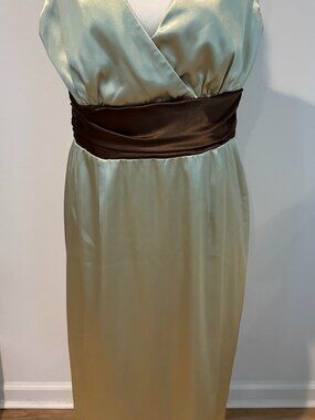Eliza J Sage Satin Cocktail Dress Sz 14